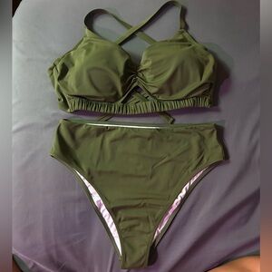 Shade & Shore Army Green Bikini Set